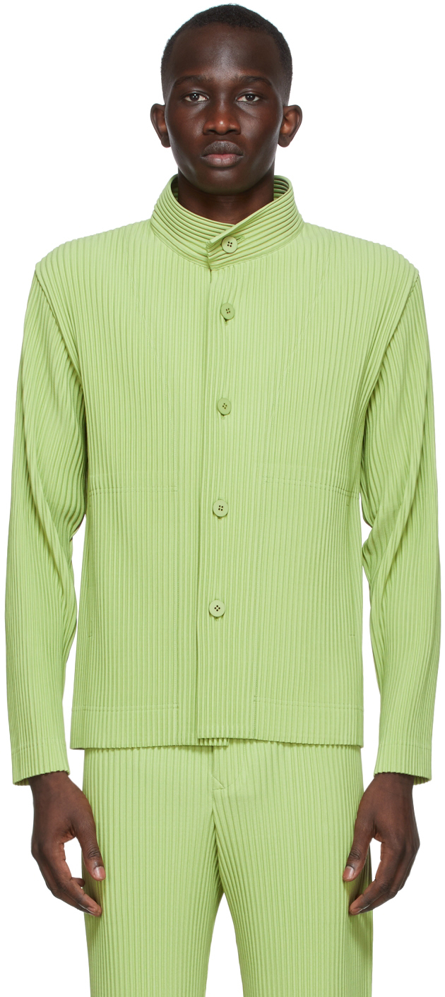 Homme Plissé Issey Miyake Green Tailored Pleats 1 Jacket Homme