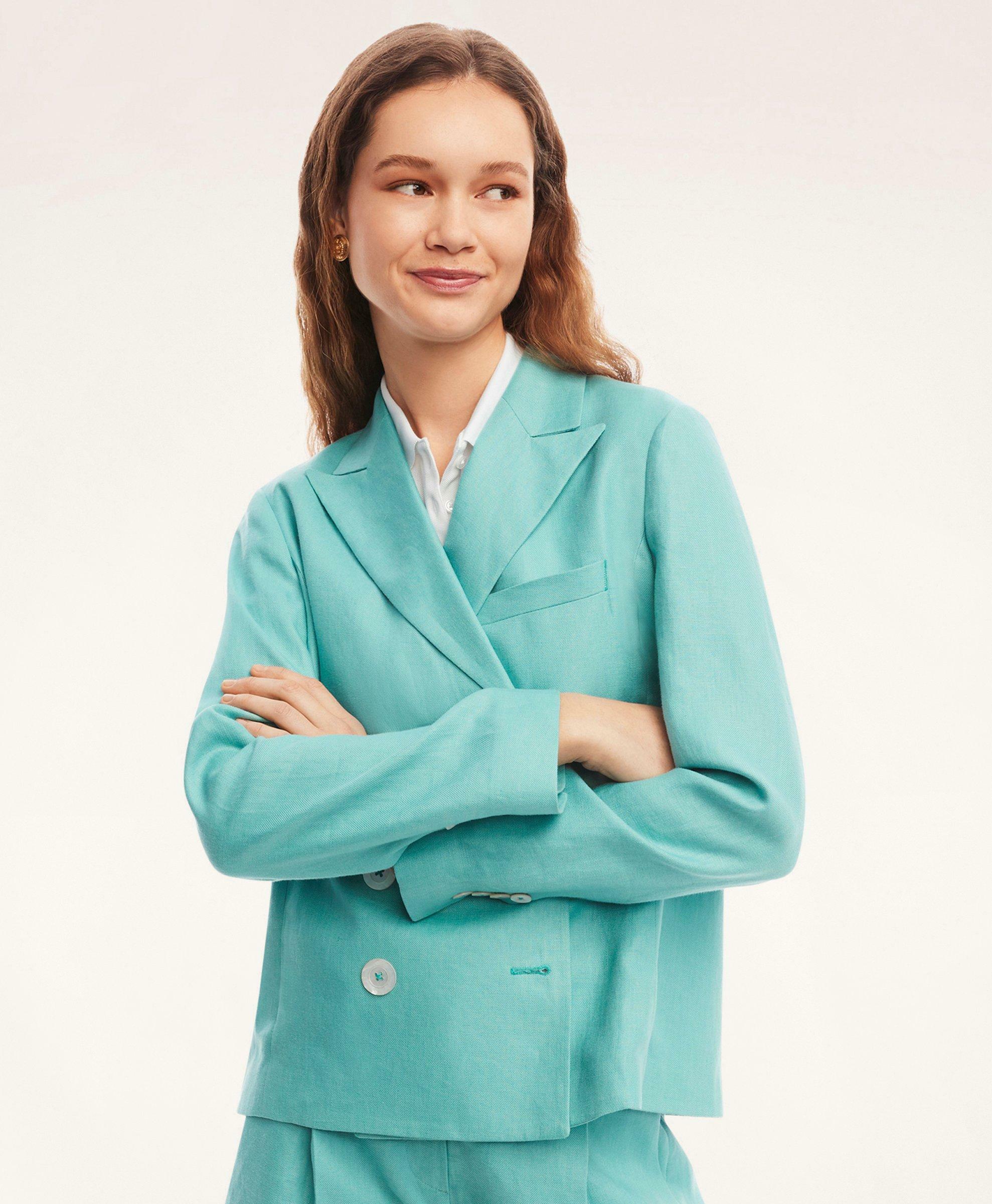 Brooks Brothers Women's Relaxed Linen Jacket | Green