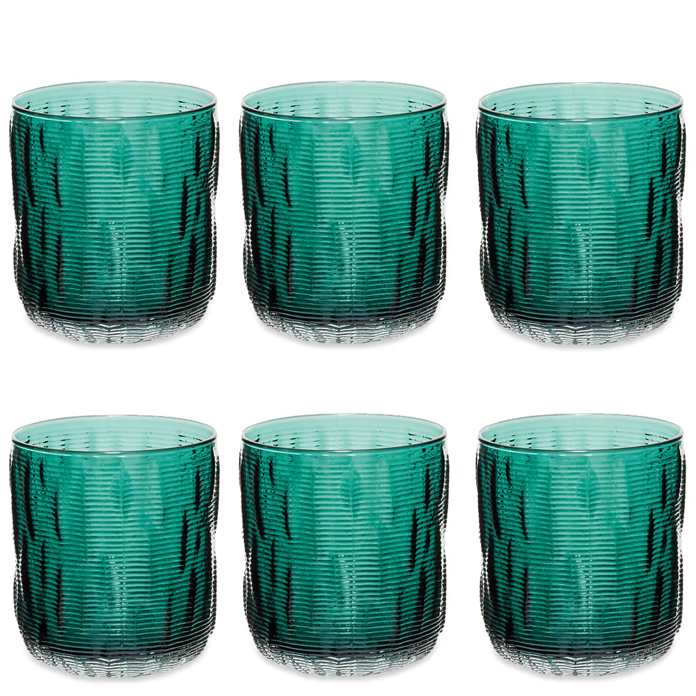 Soho Home Mara Tumbler Glasses Set of Six in Dark Green Soho Home