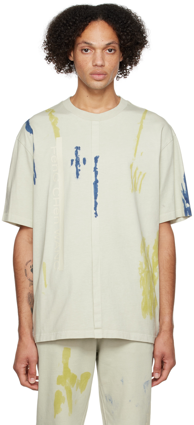 Feng Chen Wang Beige Tie-Dye T-Shirt Feng Chen Wang