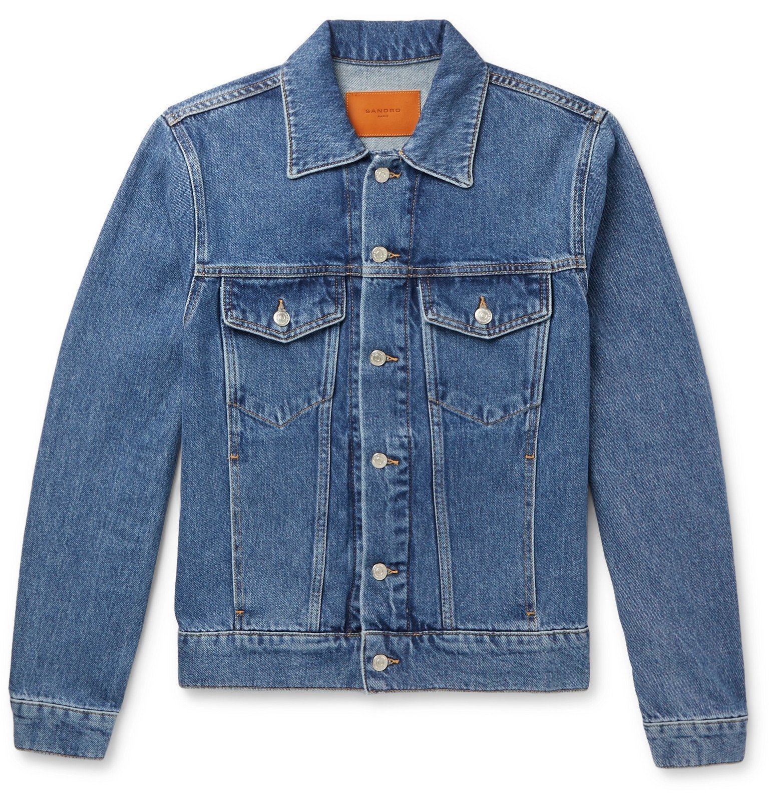 Sandro - Slim-Fit Denim Jacket - Blue Sandro