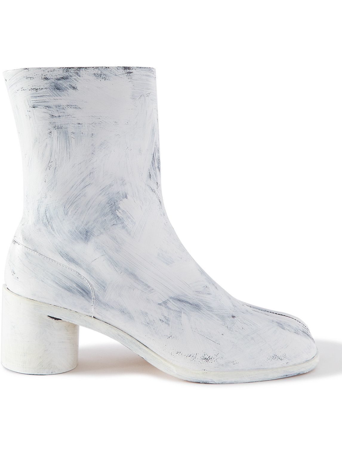 Maison Margiela - Tabi Split-Toe Painted Leather Boots - White Maison ...