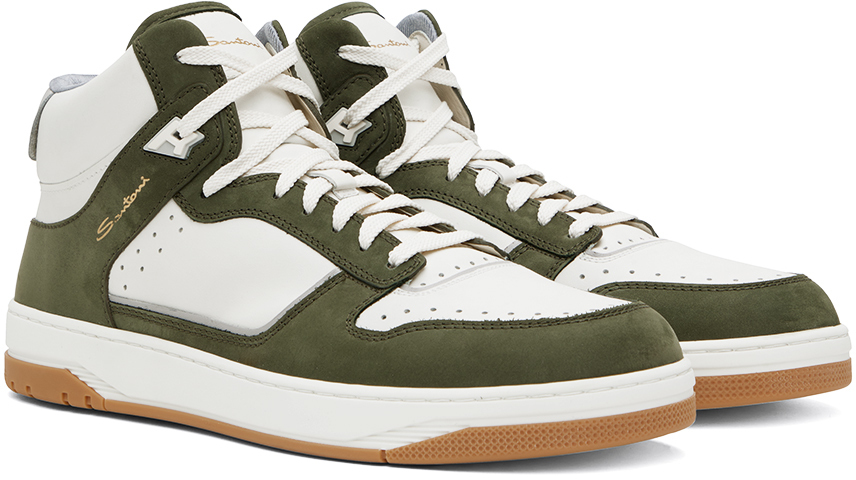 Santoni Green & White Sneak-Air Sneaker Santoni