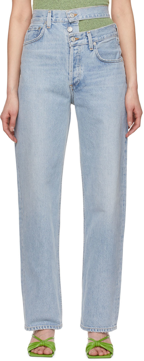 AGOLDE Blue Broken Waistband Jeans AGOLDE