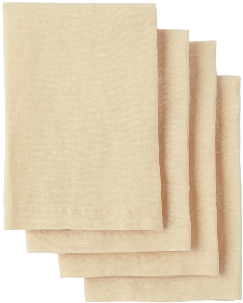 Tekla Beige Linen Napkin Set Tekla Fabrics