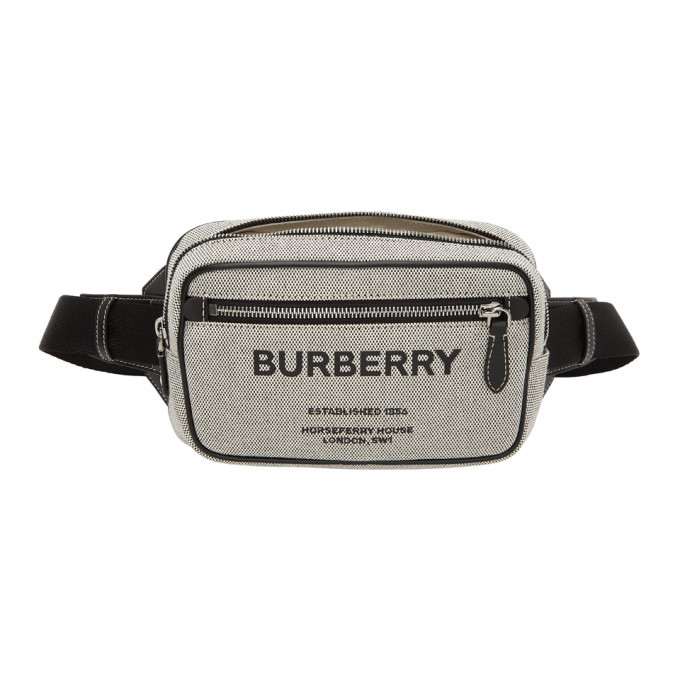 Burberry Grey Canvas Horseferry Bum Bag 