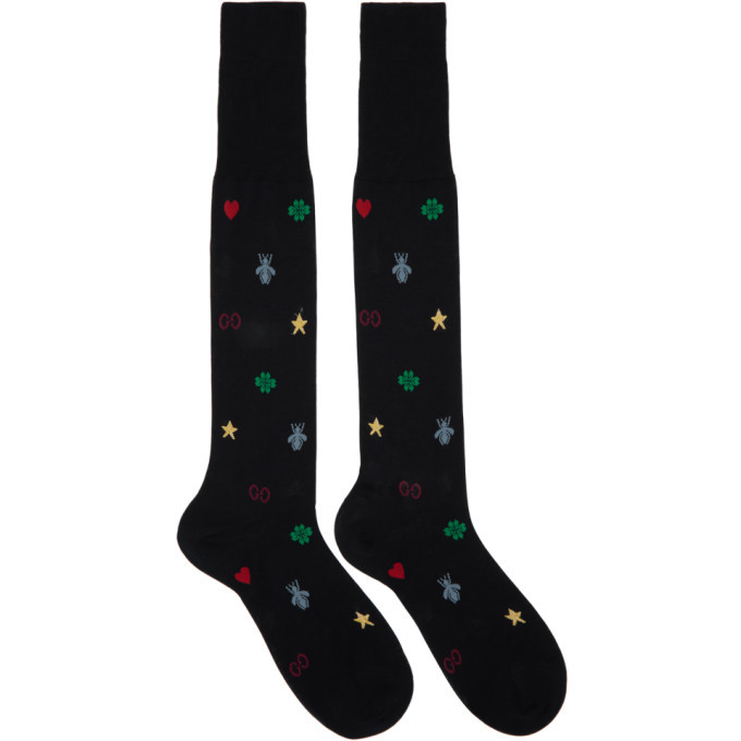Gucci Navy Logomania Shine Socks Gucci