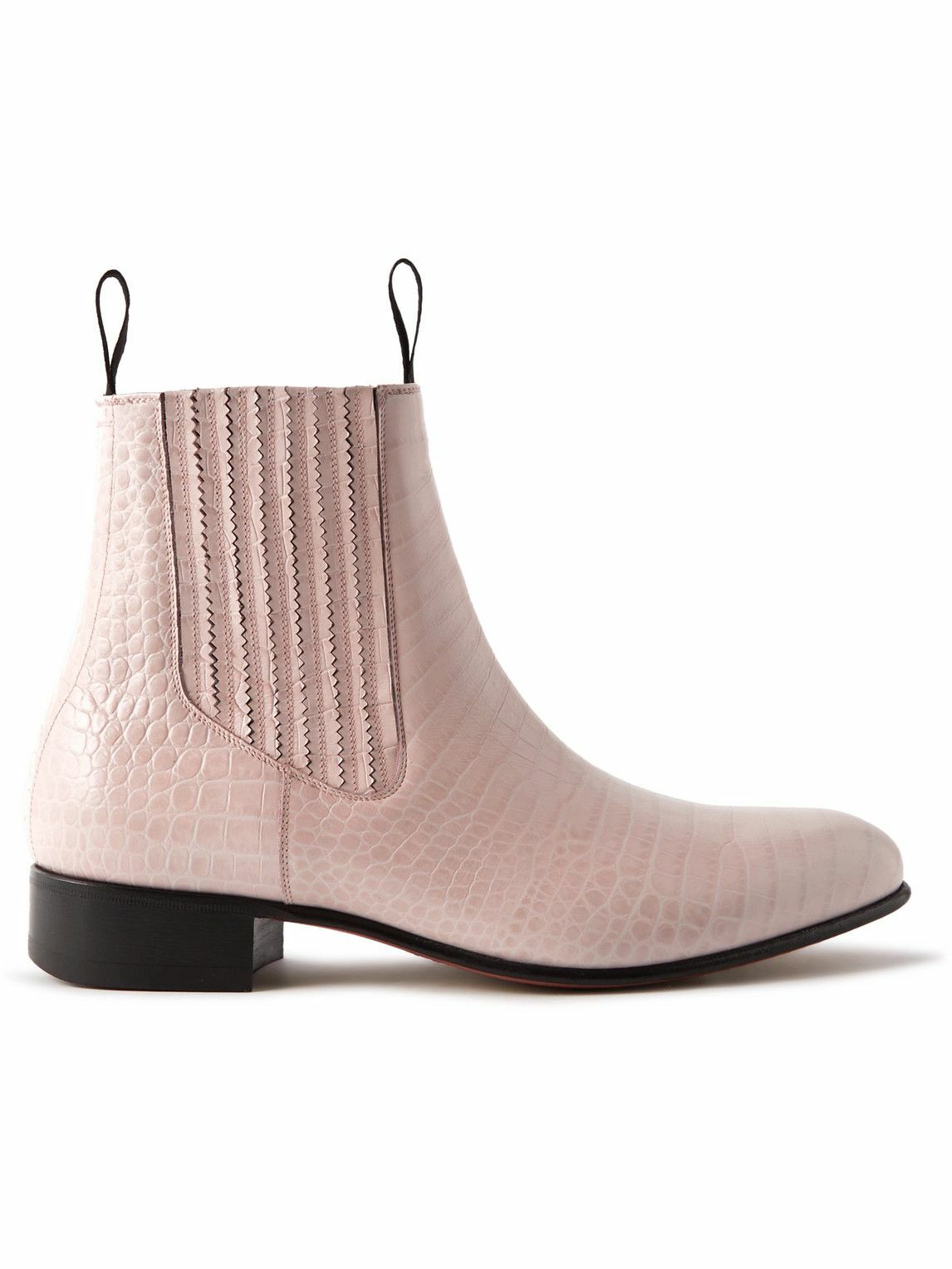 Photo: TOM FORD - Kurt Croc-Print Leather Chelsea Boots - Pink