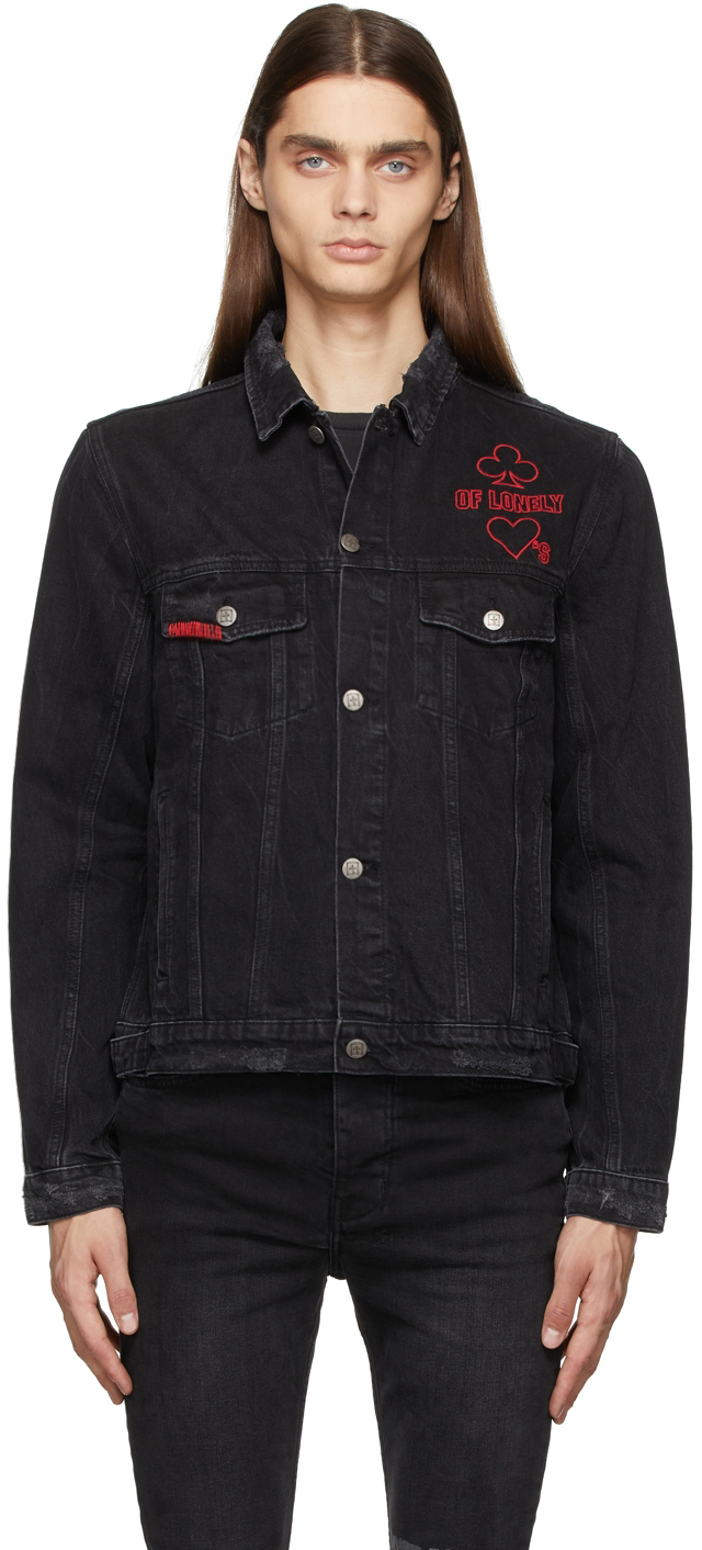 Ksubi Black Denim Klub Of Hearts Jacket 