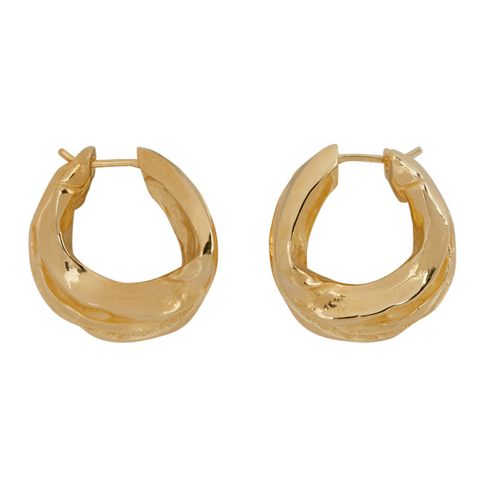 Bottega Veneta Gold Sterling Mini Hoop Earrings Bottega Veneta
