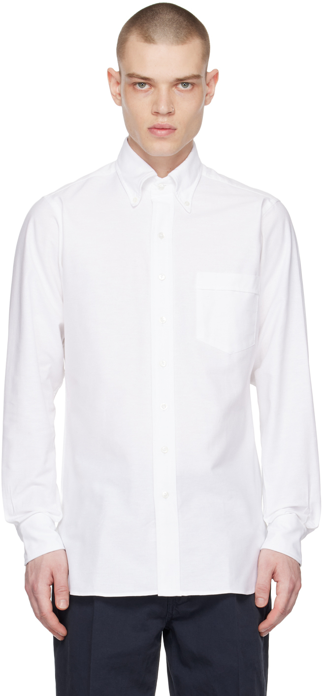 Drake's White Button-Down Shirt Drake's