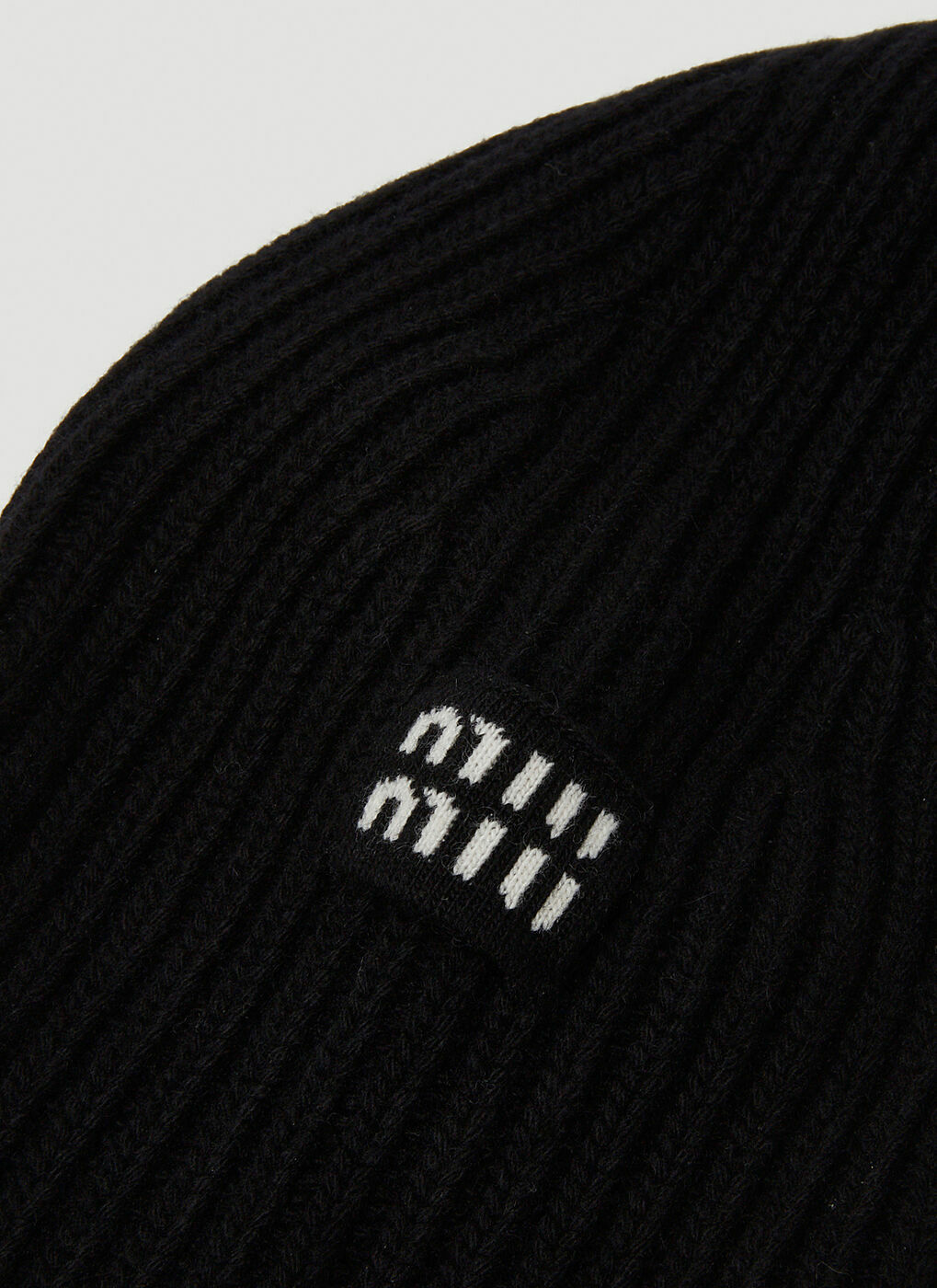 Knitted Balaclava in Black Miu Miu