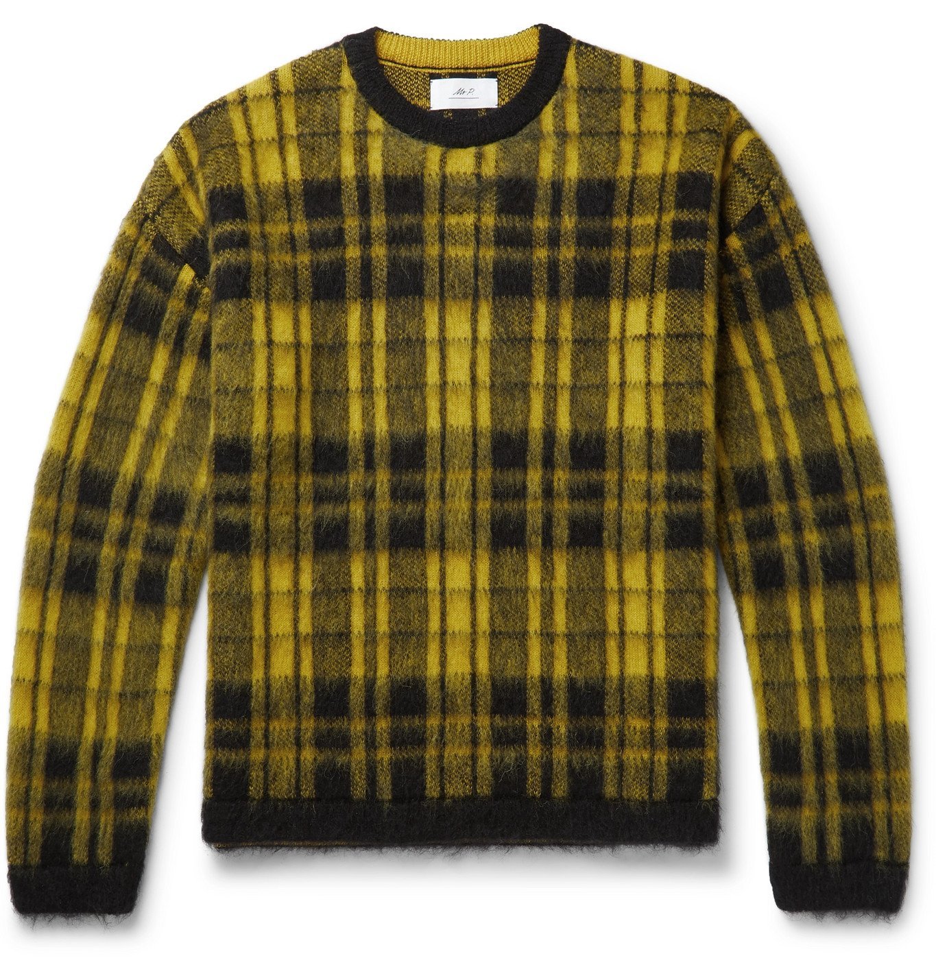 yellow checkered sweater