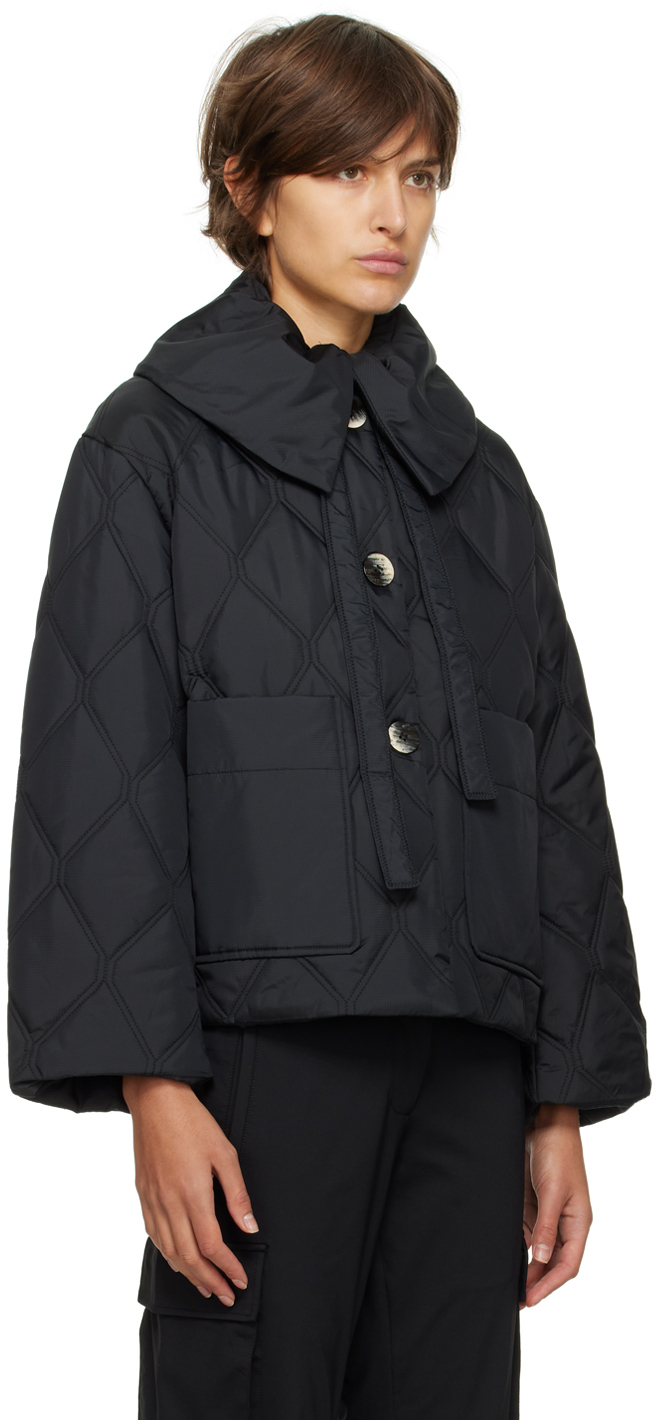 GANNI Black Quilted Jacket GANNI