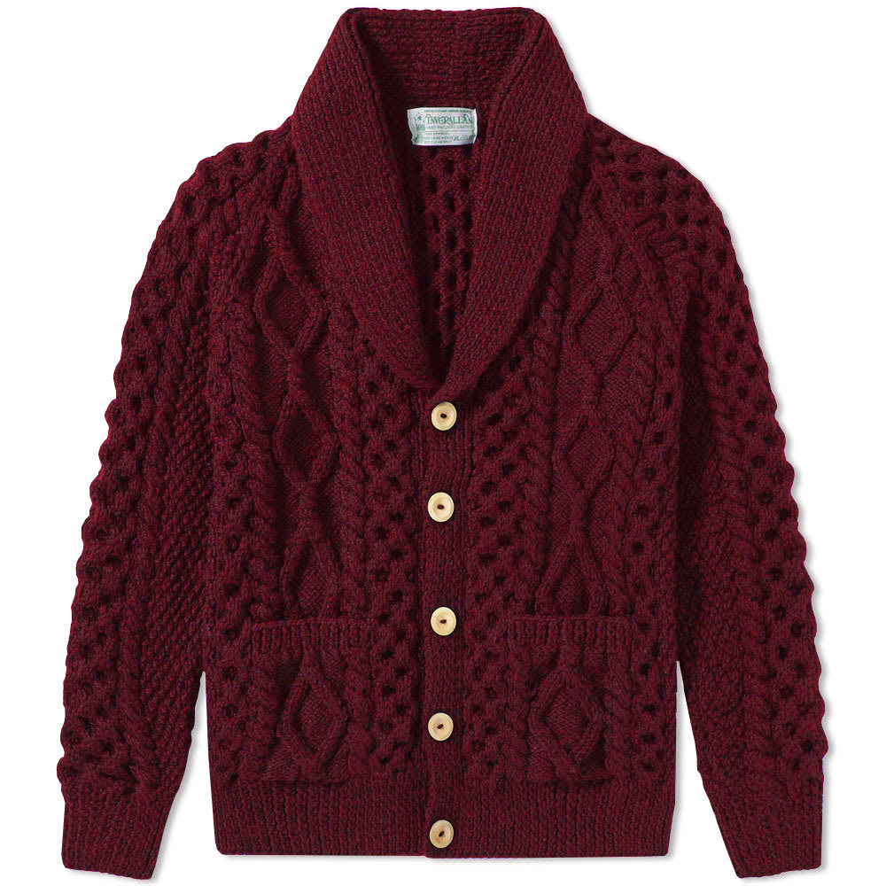 burgundy shawl cardigan