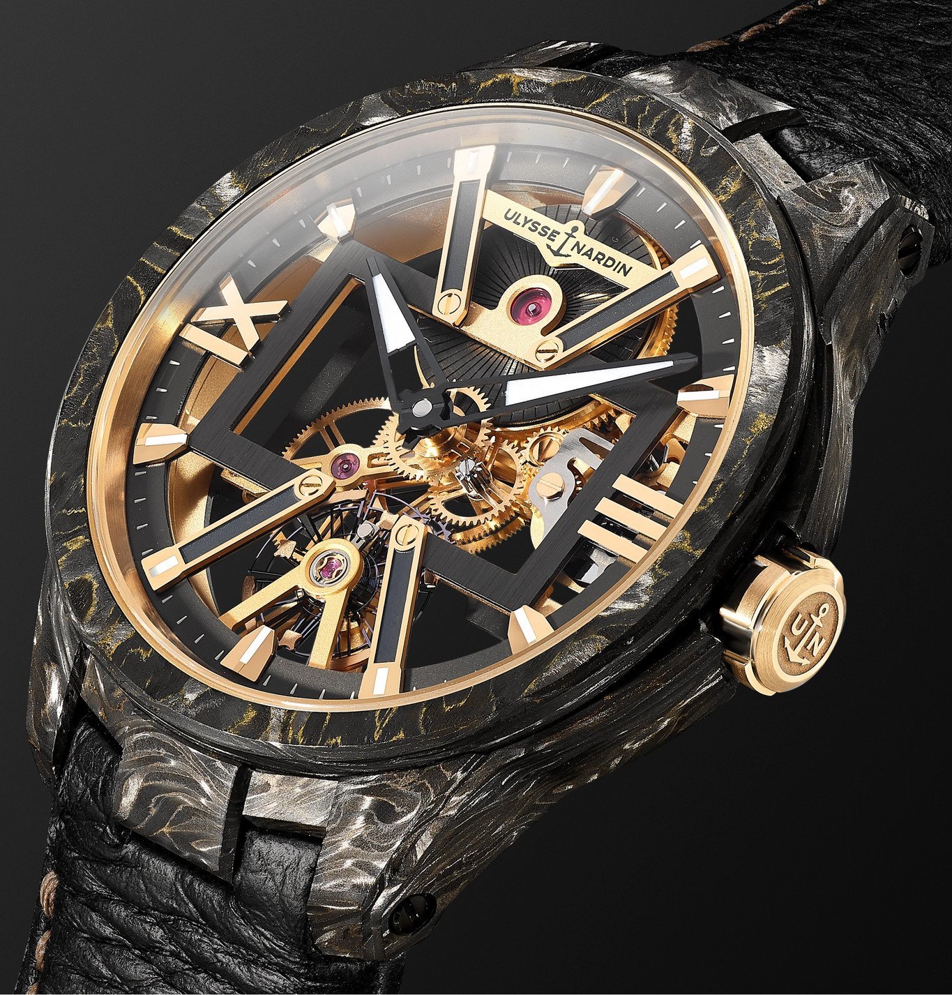 Ulysse Nardin - Skeleton X Hand-Wound 43mm Carbonium Gold and Full ...