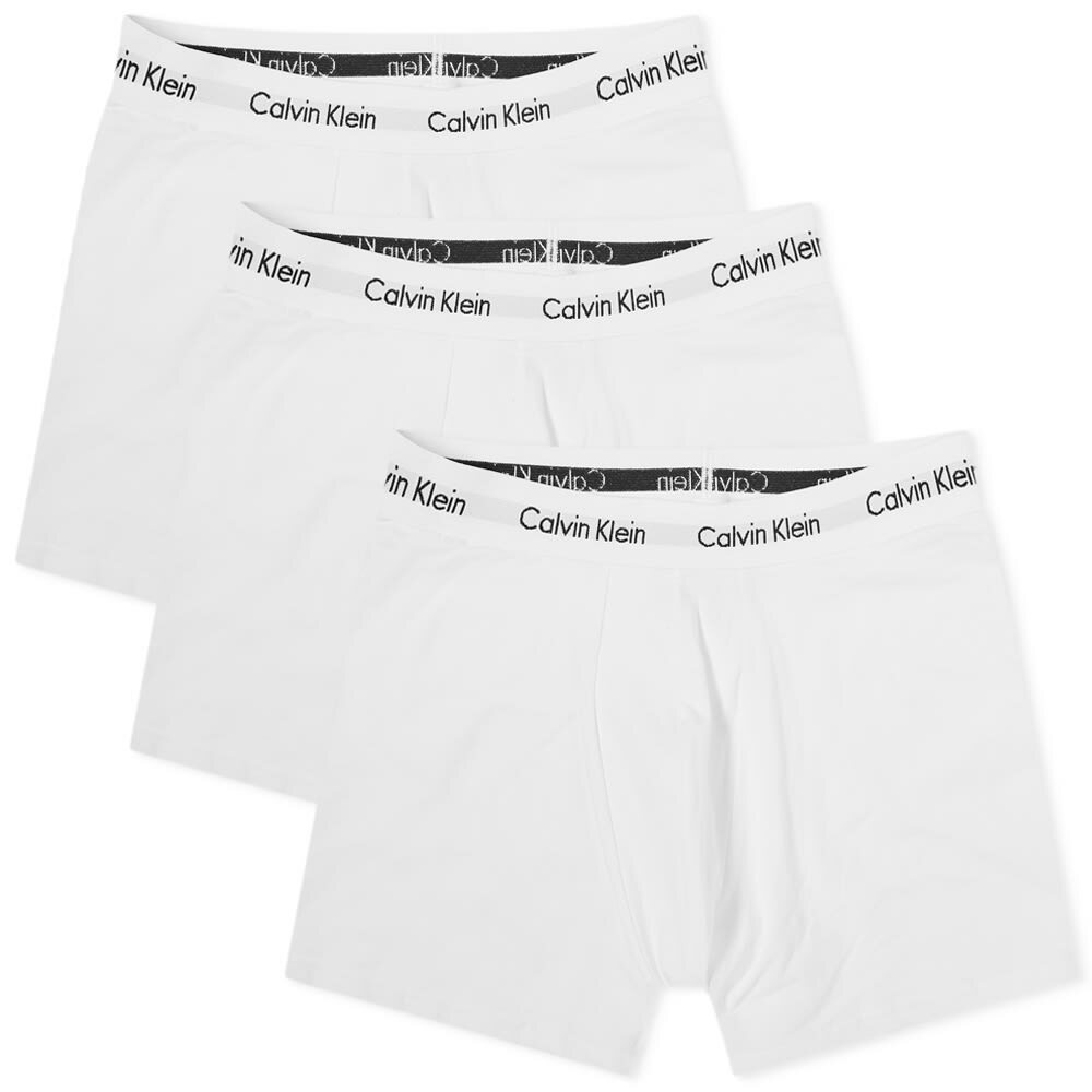 Calvin Klein Men's Cotton Stretch Boxer Brief 3 Pack in White Calvin