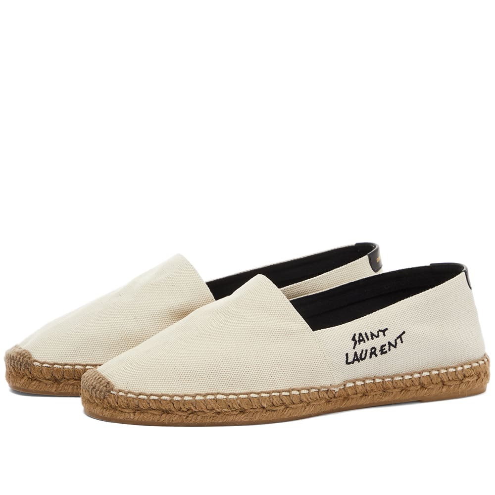 Saint Laurent Men's Signature Espadrille in Ecru Saint Laurent