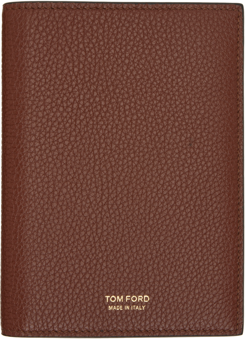 TOM FORD Brown Leather Passport Holder TOM FORD