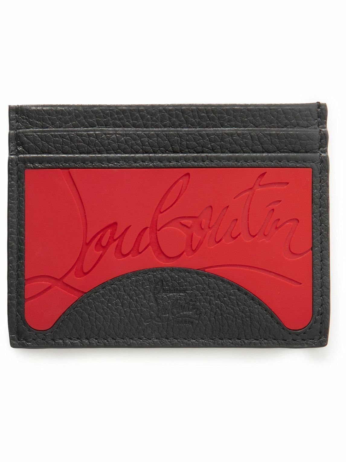 Christian Louboutin - Full-Grain Leather and Logo-Debossed Rubber ...