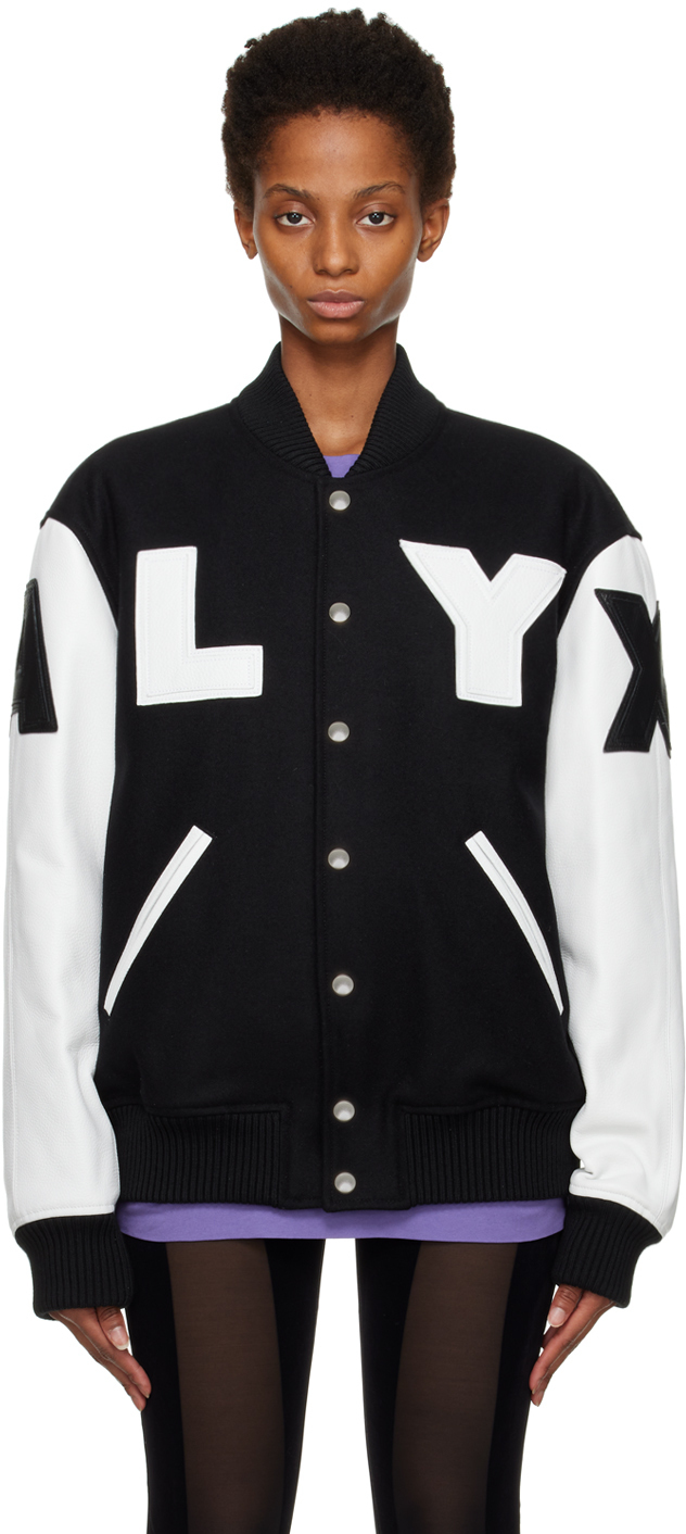 Photo: 1017 ALYX 9SM Black & White Colorblocked Leather Jacket