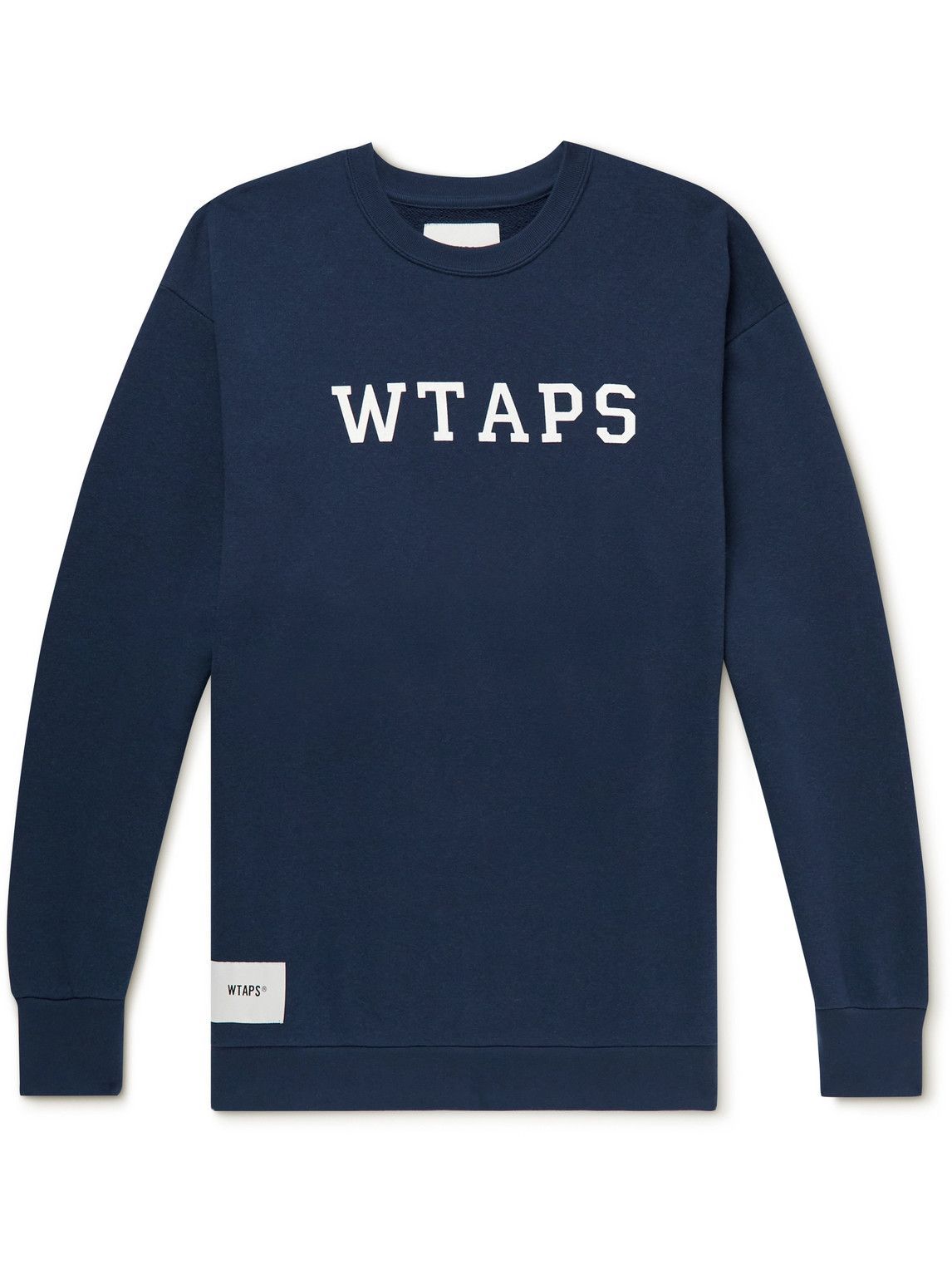 WTAPS - Academy Logo-Print Cotton-Blend Jersey Sweatshirt - Blue WTAPS