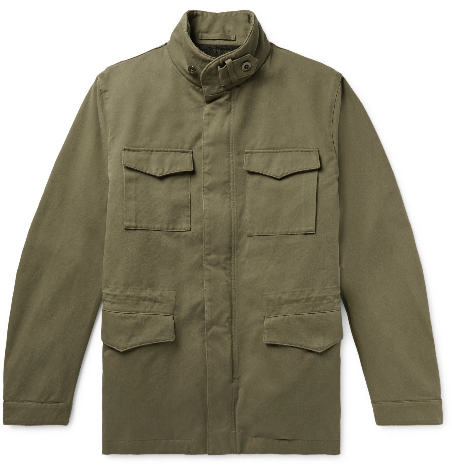 Incotex - Montedoro Cotton-Twill Field Jacket with Detachable Woven ...