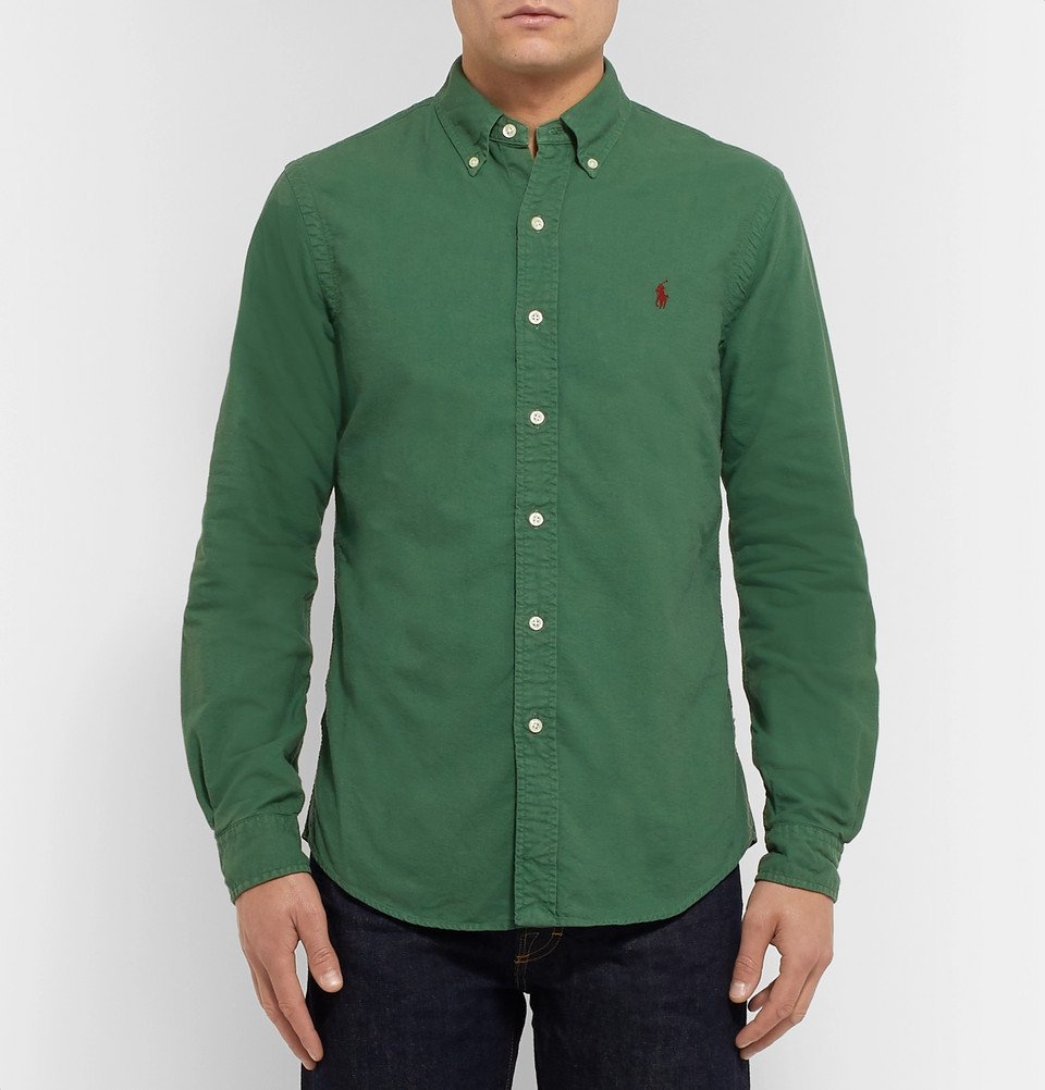 Polo Ralph Lauren - Slim-Fit Button-Down Collar Cotton Oxford Shirt -  Forest green Polo Ralph Lauren