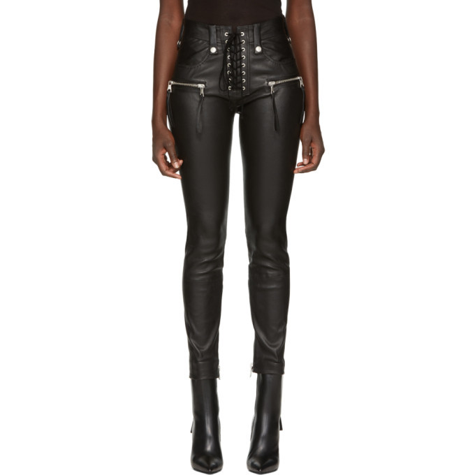 lace up leather pants