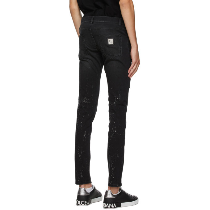 black paint splatter jeans