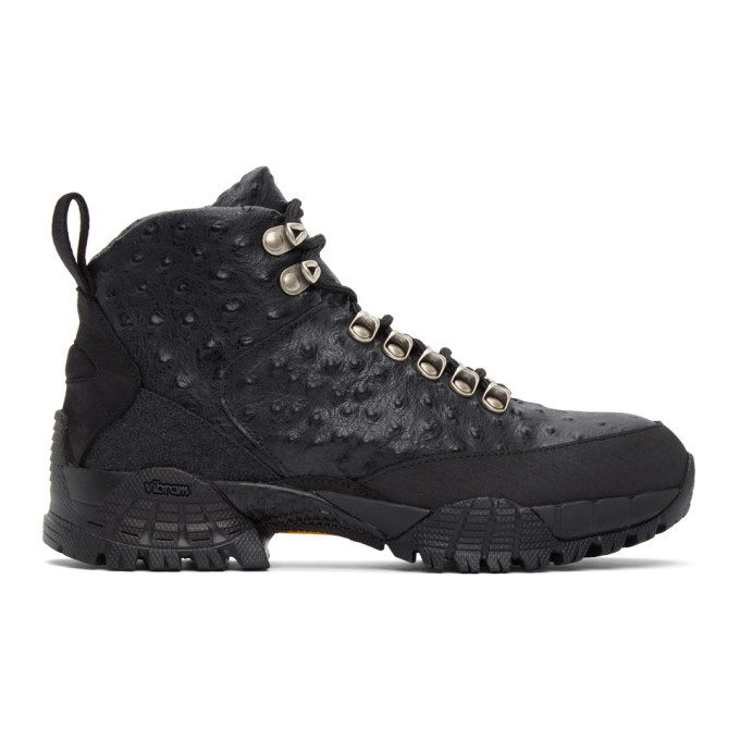 black ostrich boots