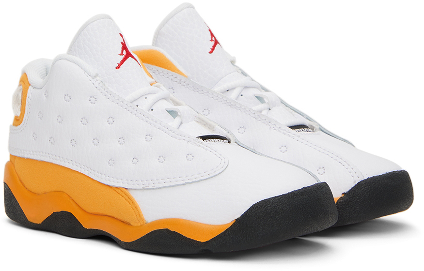 Nike Jordan Baby White & Orange Jordan 13 Retro Sneakers Nike Jordan Brand