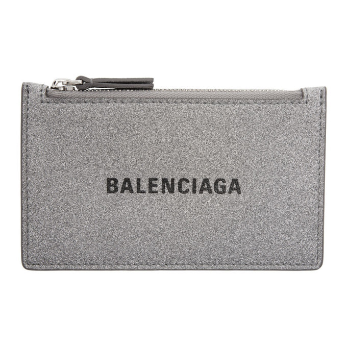 Balenciaga Silver Shimmer Everyday Long Card Holder Balenciaga