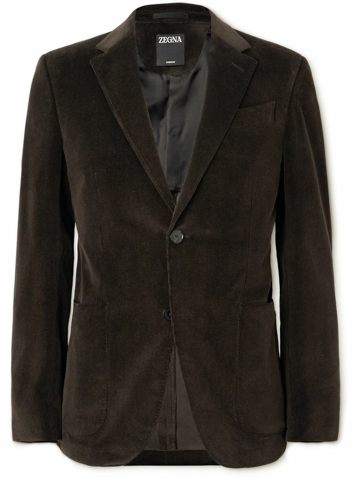 Zegna - Unstructured Cotton-Blend Corduroy Blazer - Brown