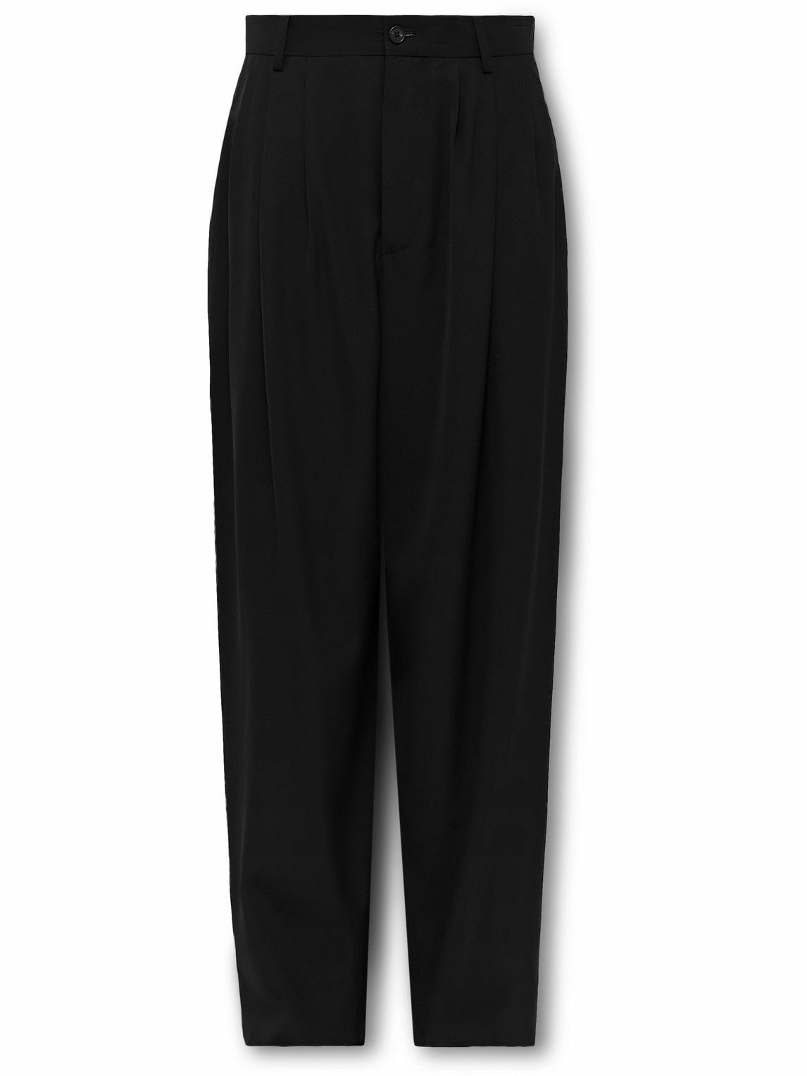 Photo: The Row - Rufus Wide-Leg Pleated Woven Trousers - Black