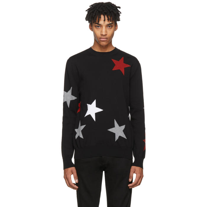 Givenchy Black Intarsia Stars Sweater 