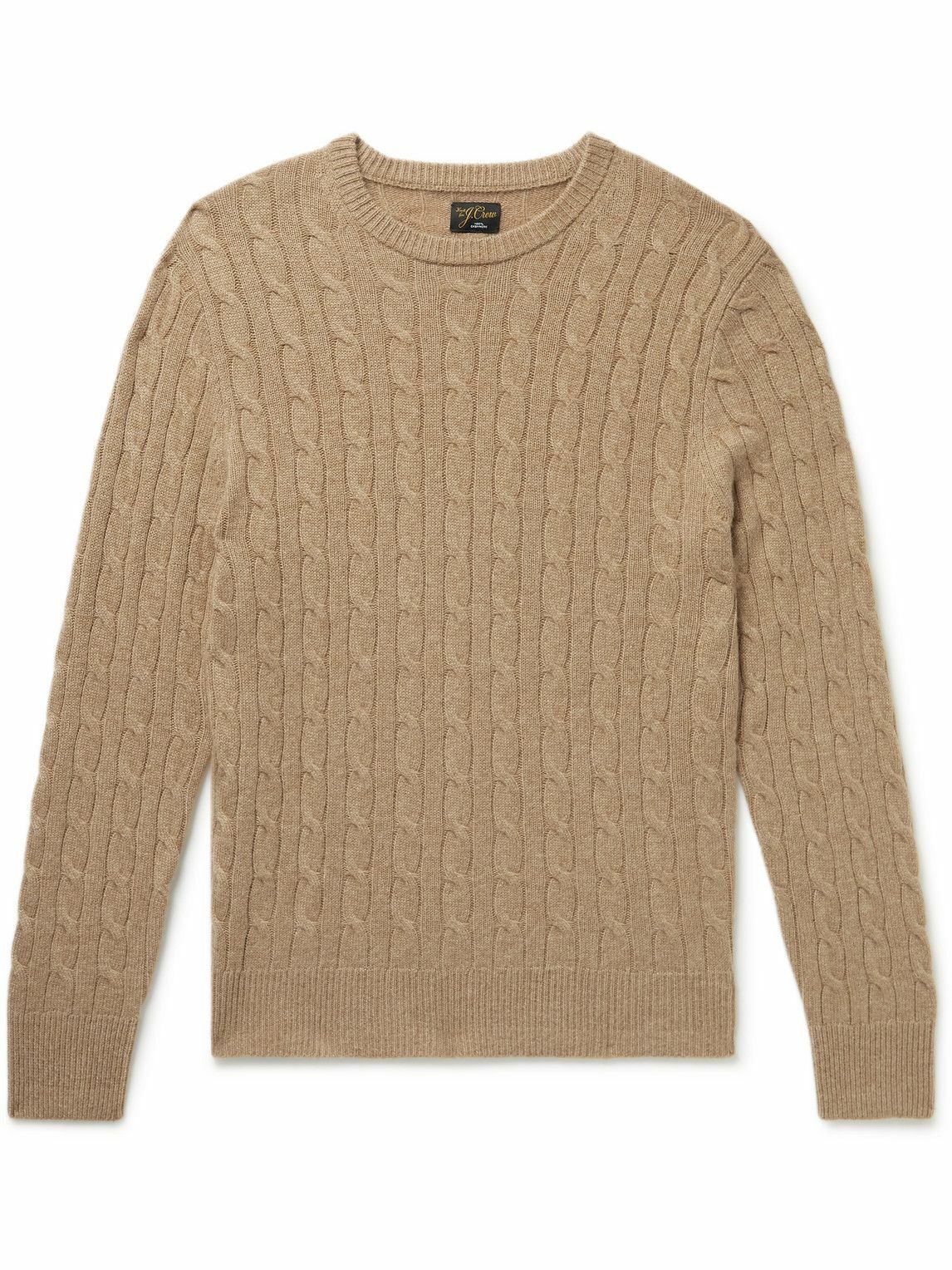 J.Crew SlimFit CableKnit Cashmere Sweater Neutrals J.Crew