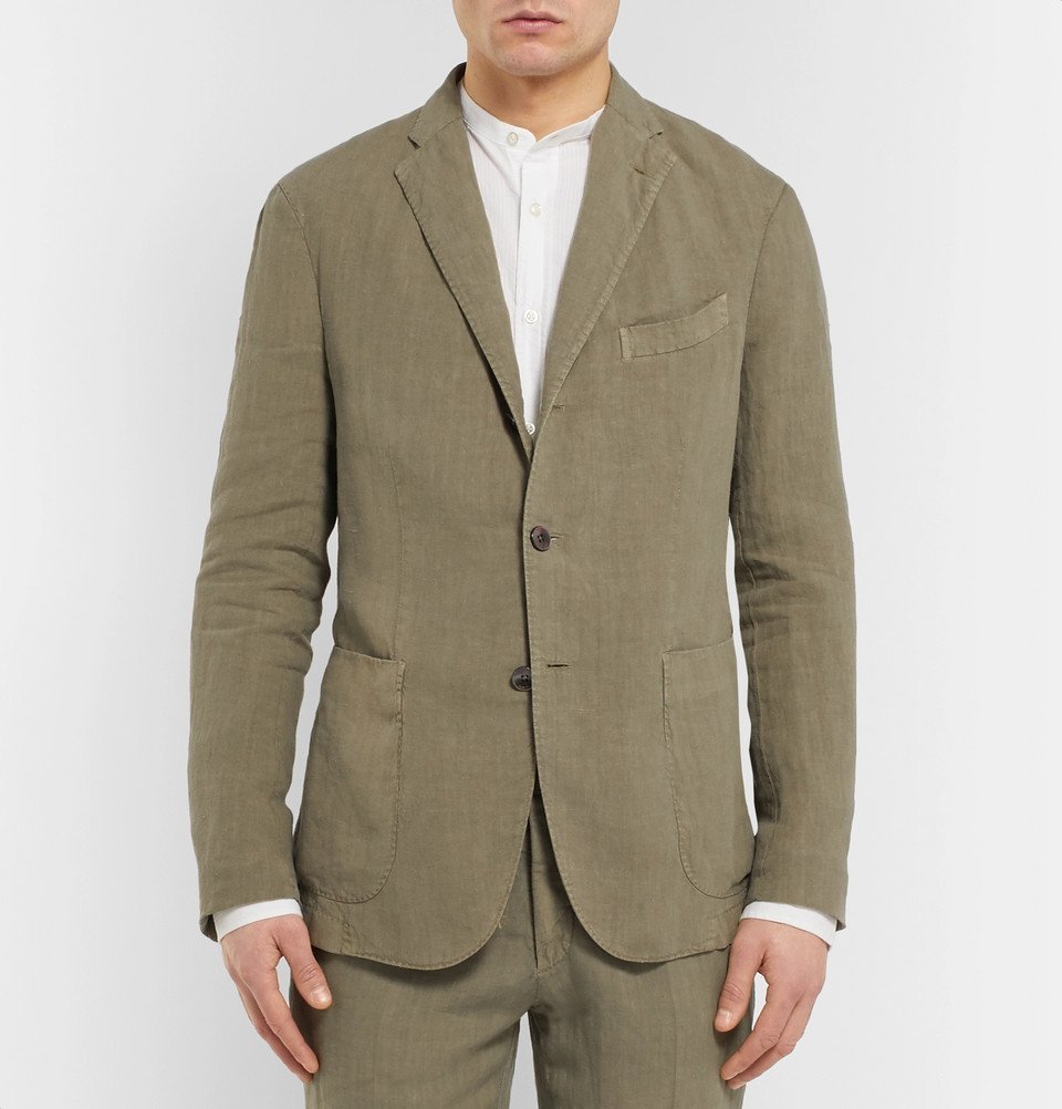 Boglioli - Olive K-Jacket Linen Suit Jacket - Men - Green Boglioli