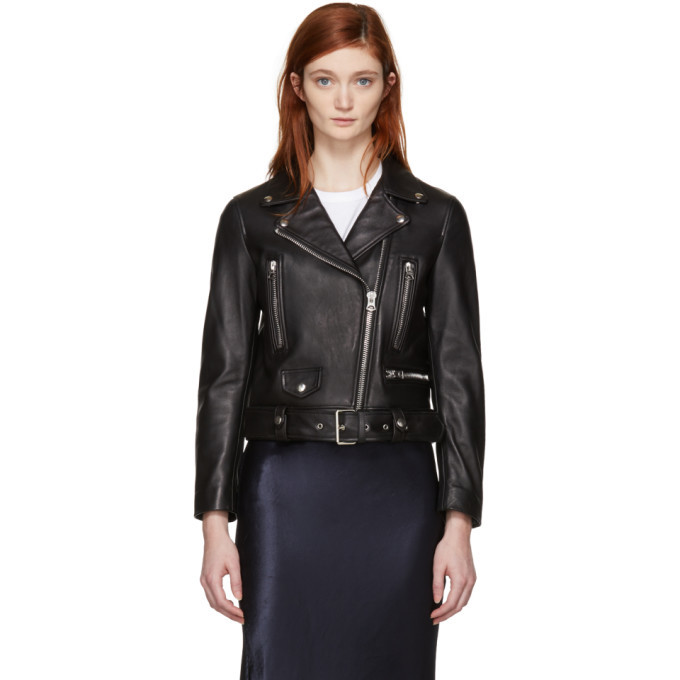 Acne Studios Black Leather Mock Jacket Acne Studios