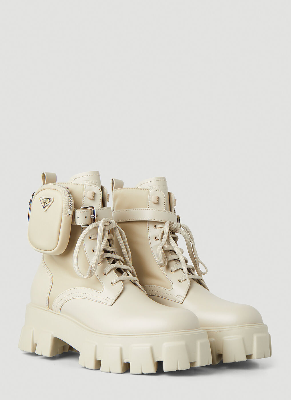 Monolith Ankle Boots in Beige Prada