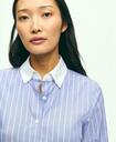 Brooks Brothers Women's Classic Fit Non-Iron Stretch Supima Cotton Stripe Shirt | Blue
