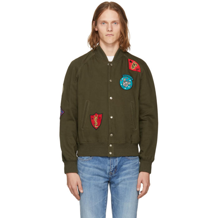 saint laurent patch jacket