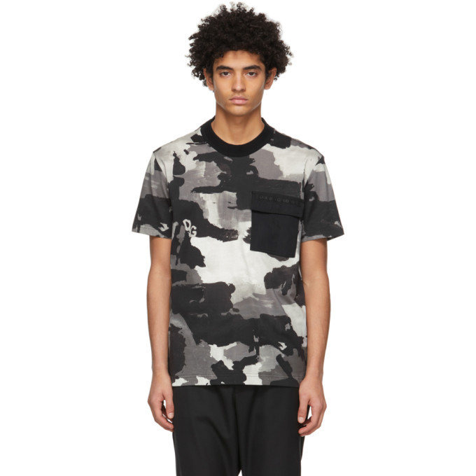 Dolce and Gabbana Black Cotton Camo Print T-Shirt Dolce & Gabbana