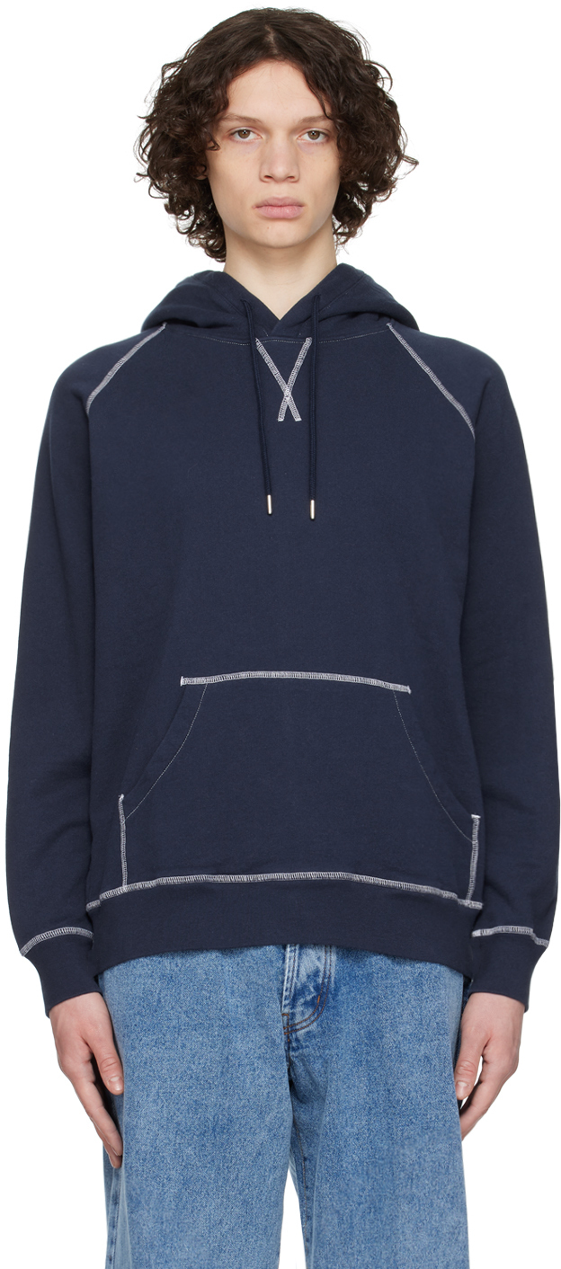 Pop Trading Company Navy Contrast Hoodie Pop Trading Company