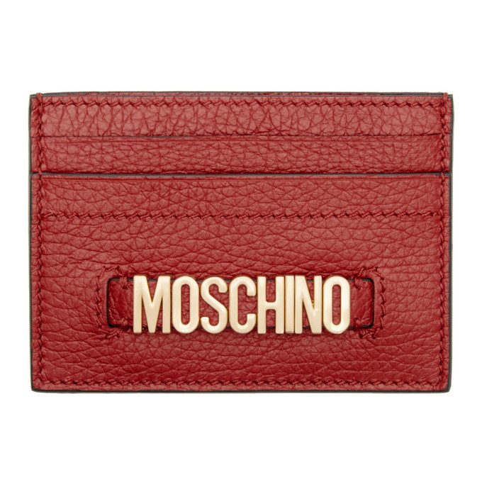 Moschino Red Logo Card Holder Moschino