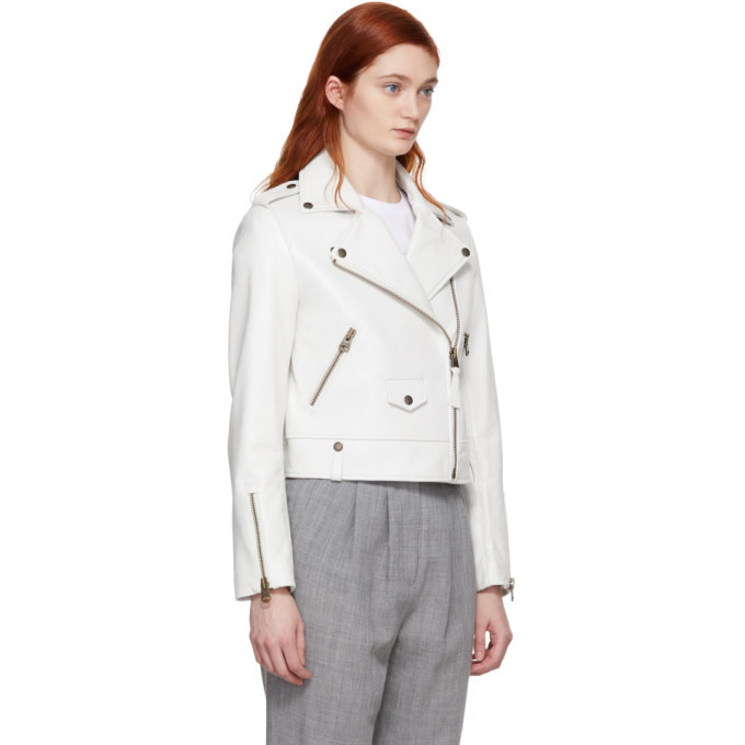 mackage white leather jacket