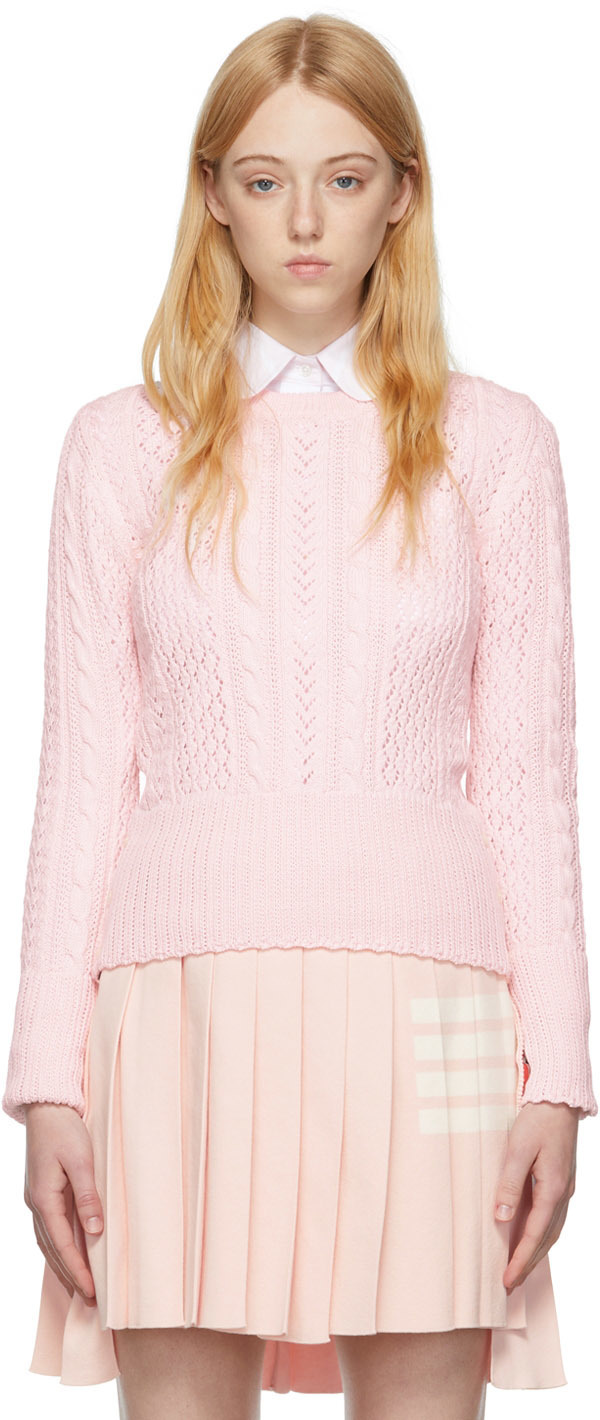 Photo: Thom Browne Pink Cotton Sweater