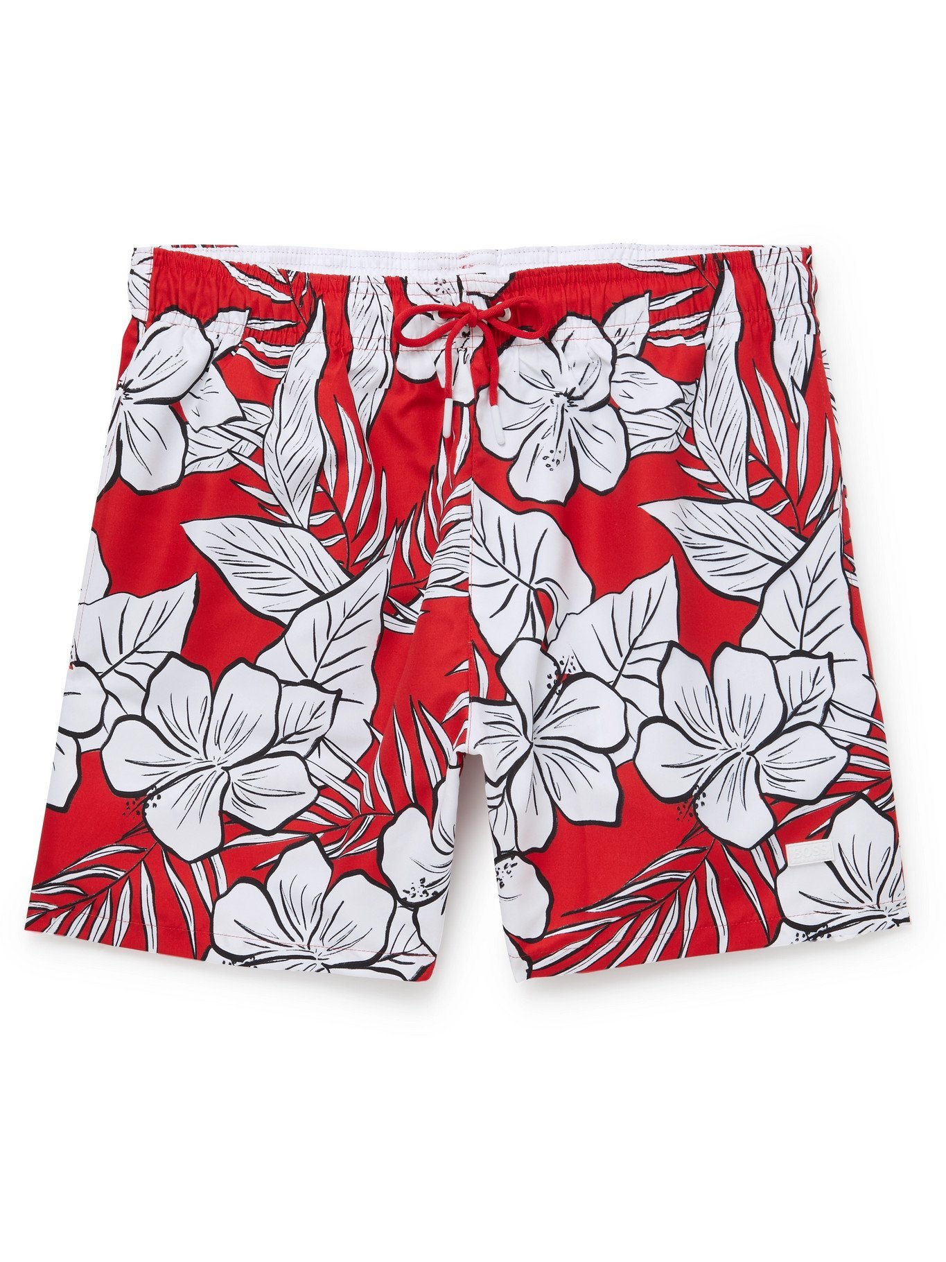 red boss swim shorts