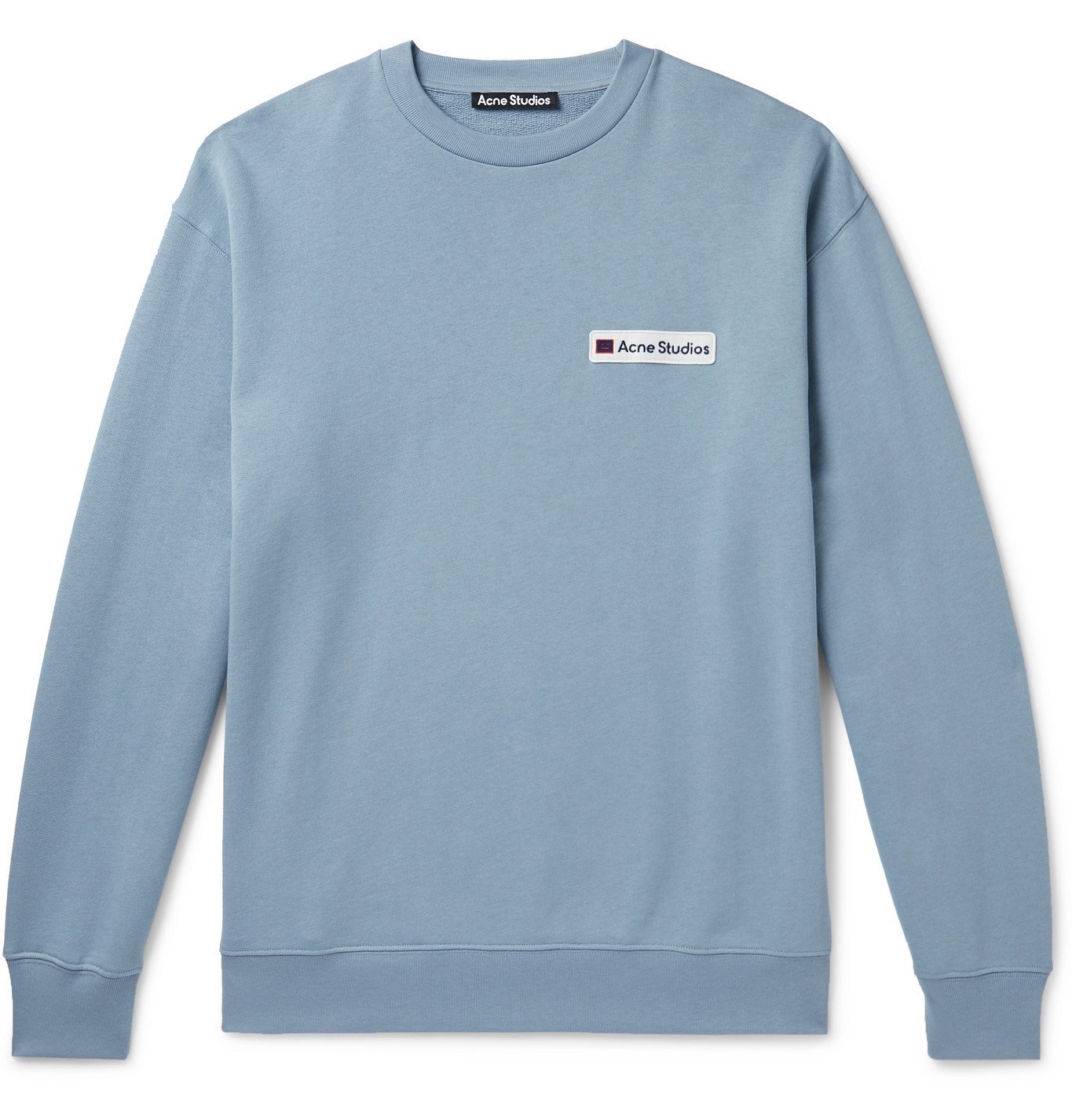 Acne Studios - Logo-Appliquéd Loopback Cotton-Jersey Sweatshirt - Blue ...