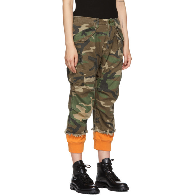 Orange Camo Harem Cuffs Cargo Trousers R13